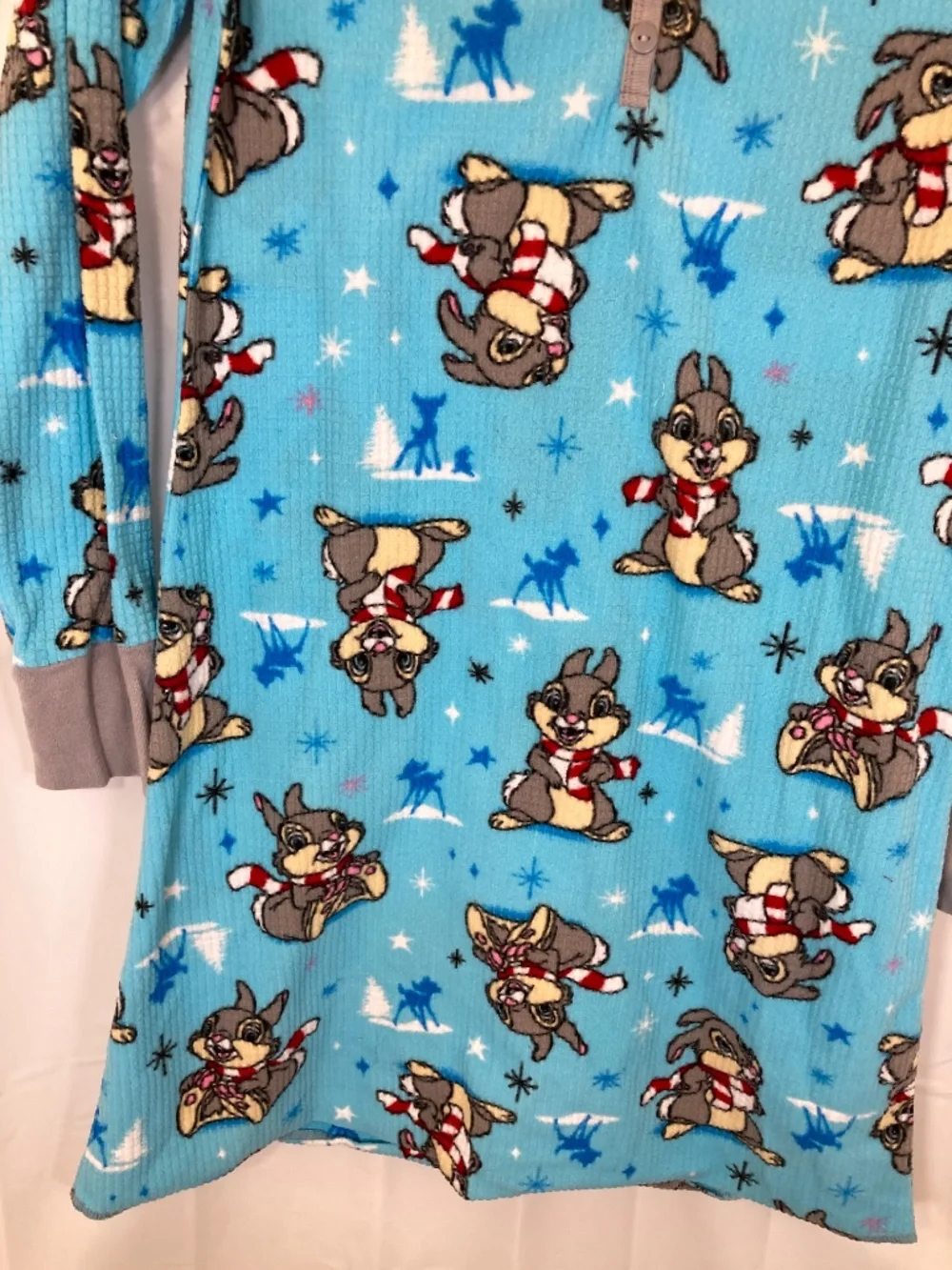 Disney Christmas Thumper Pajama Gown Sz L Juniors Long Sleeve All Over Print - Picture 5 of 14
